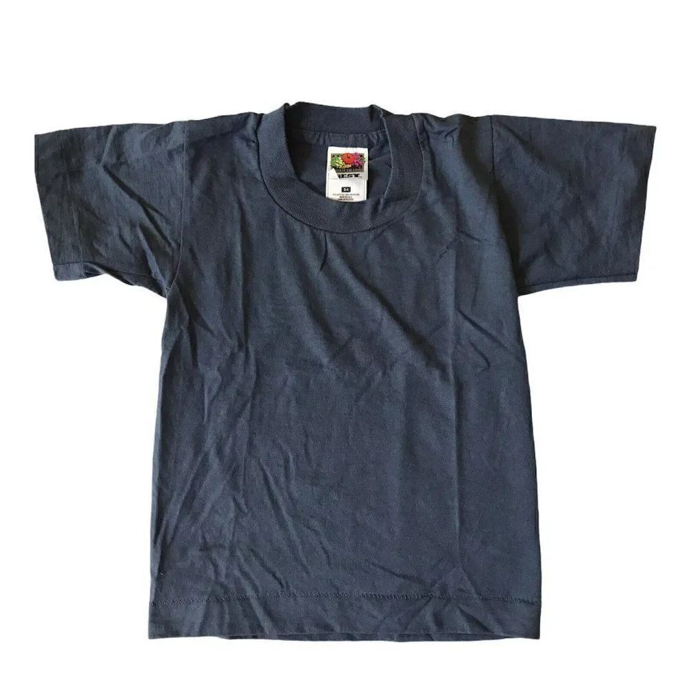 Vtg Toddler Boys Size 2- 4 T Shirt Dark Blue Fruit of the Loom Best  50/50 USA